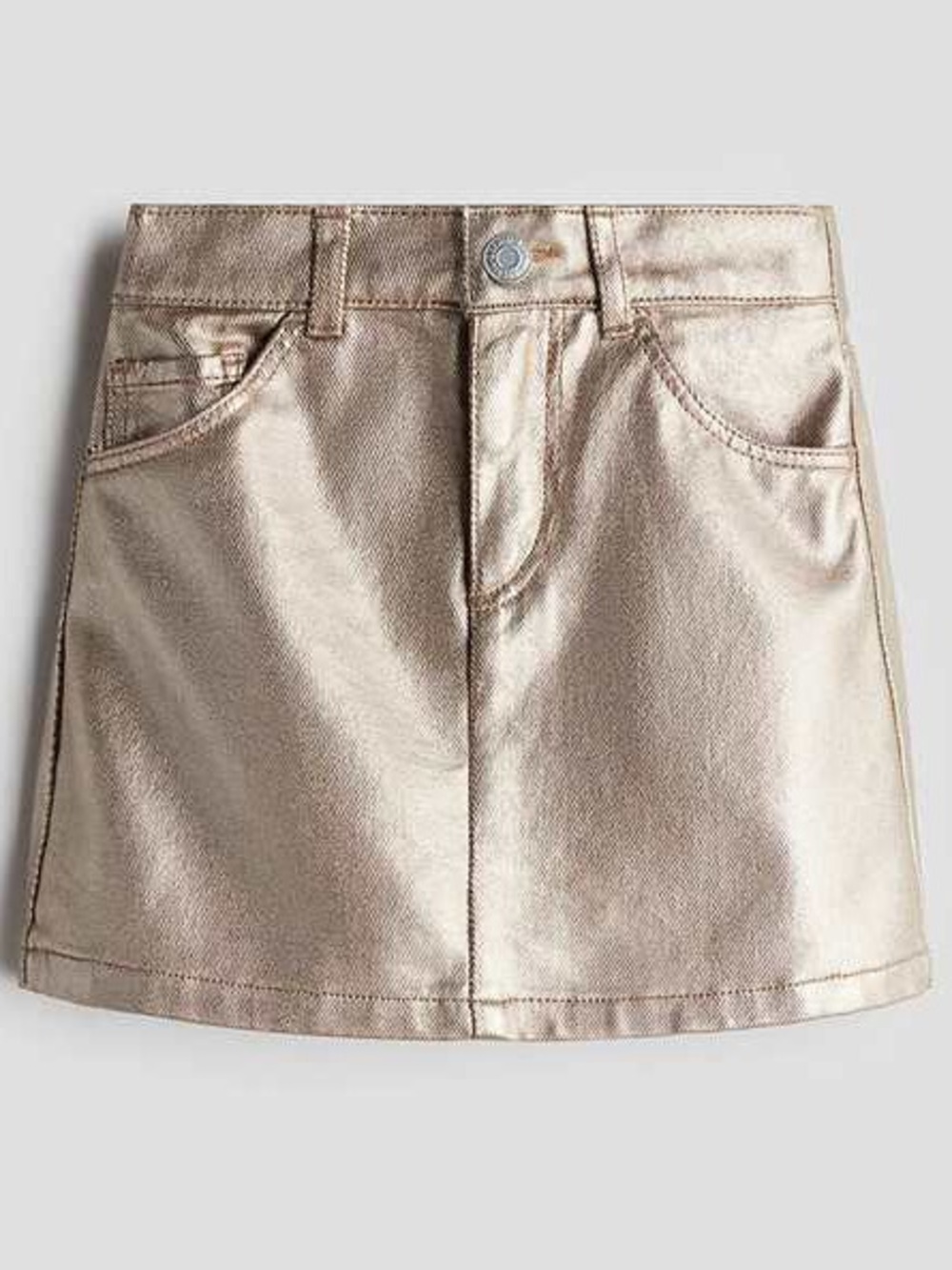 H&M Girls Gold A-Line Mini Skirt 7-8